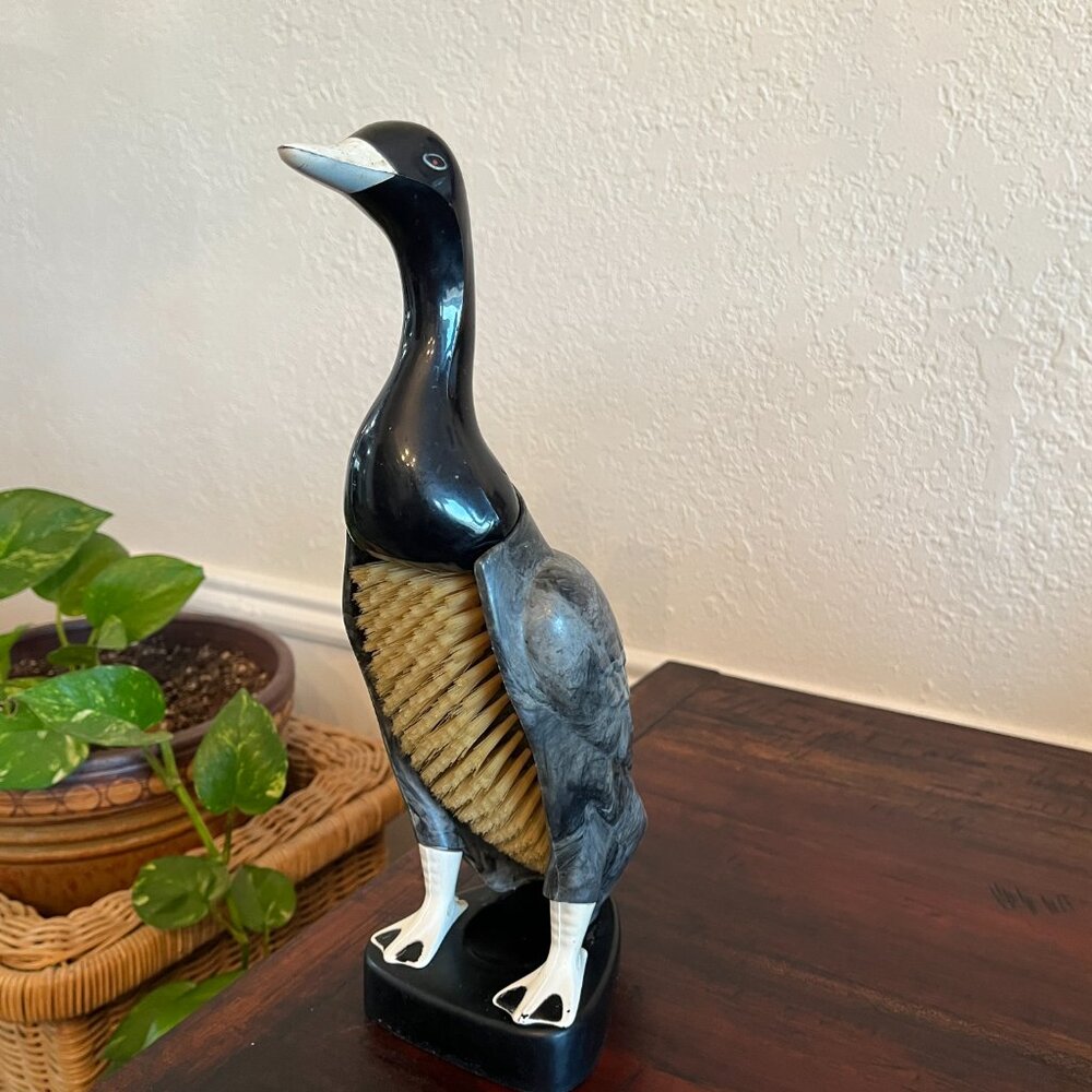 Vintage MCM 1950s Clothes Brush Gentleman's Vanity Duck Figure Grandpa Gift